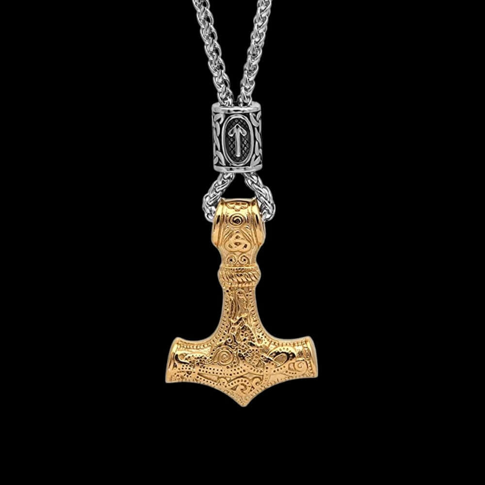 Titanium Mjölnir with Knotwork Necklace - Odin's Treasures